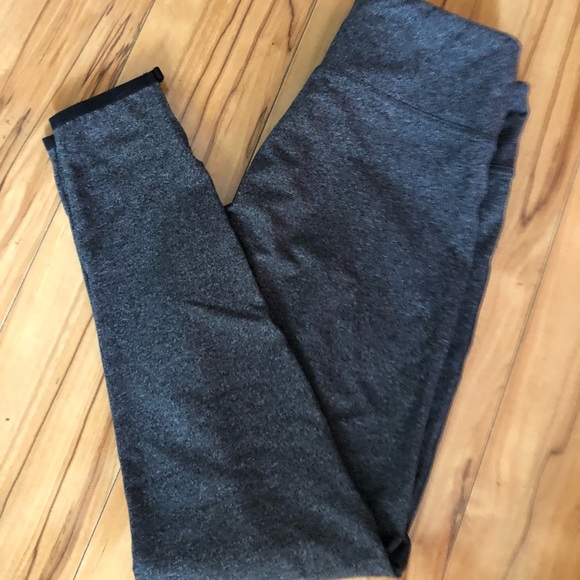 VS Sport Gray Cotton Leggings w Nylon Trim Ankles - Picture 3 of 5
